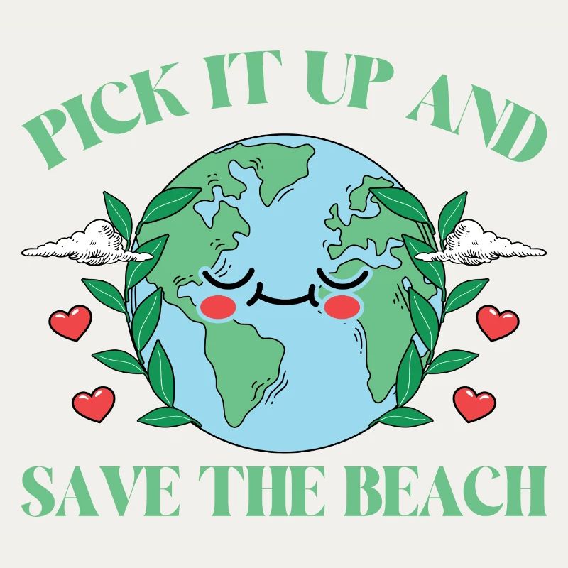 Bathing beach & sea plastic-free against pollution