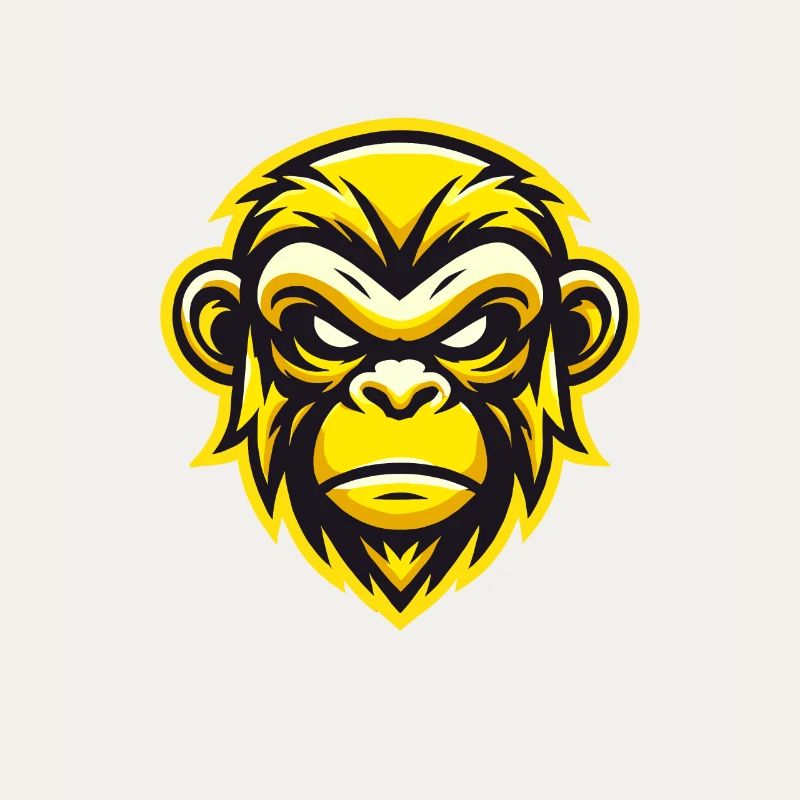 Conception de visage de singe féroce jaune