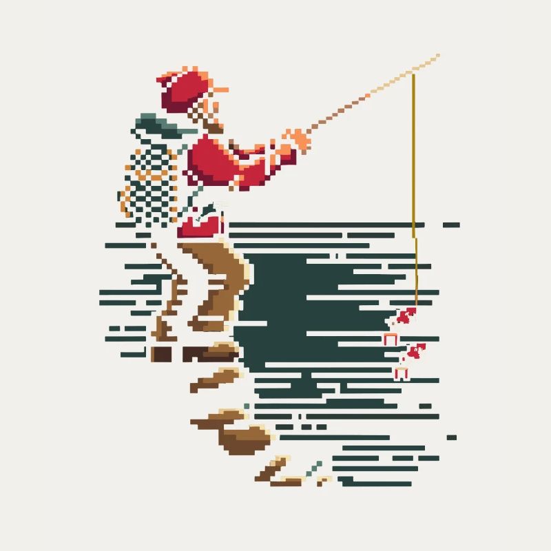 Graphique pixel de pêche