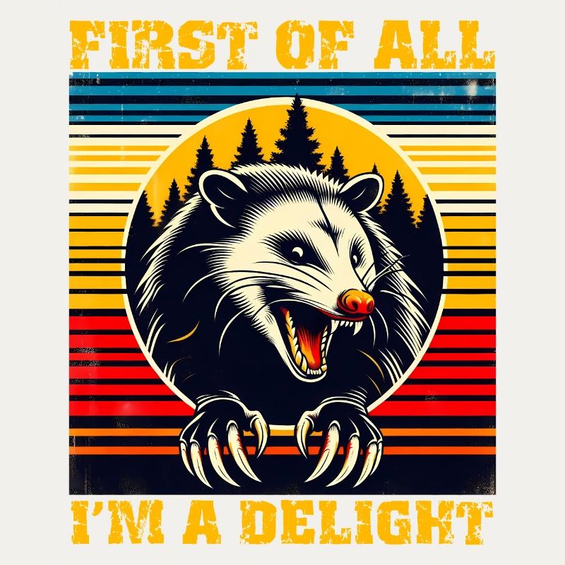 Zunächst einmal bin ich eine Freude, Retro-Opossum