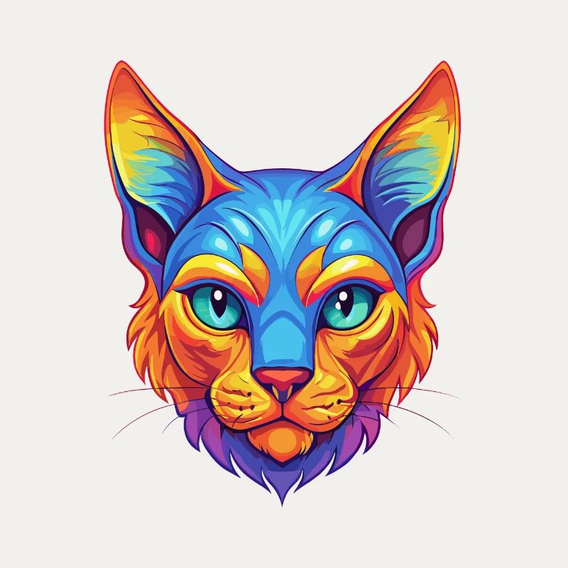 Chat Rex allemand, race de chat, dessin animé, animal de compagnie kawaii