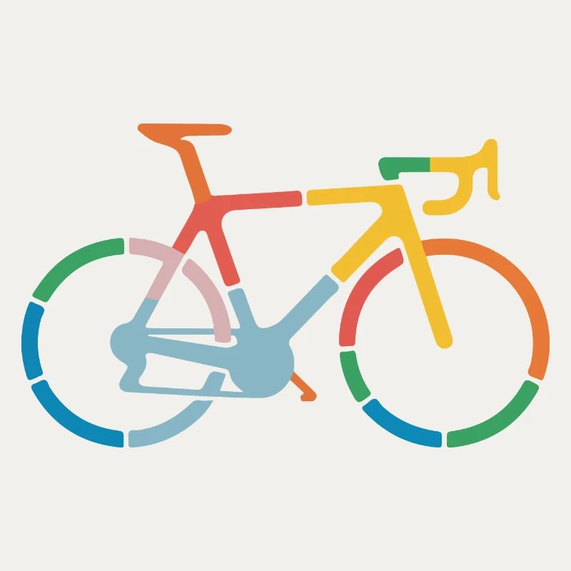 Conception d’art de ligne de vélo colorée
