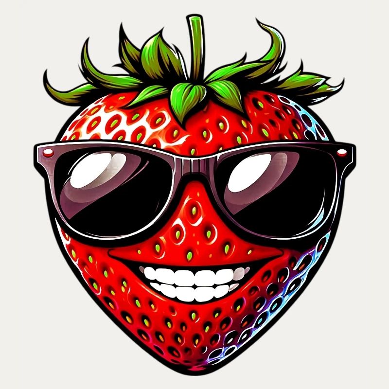 Erdbeere mit Sonnenbrille