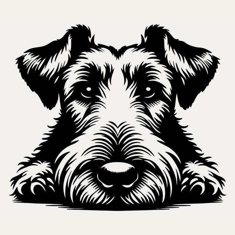 Irish Terrier Head with Paws