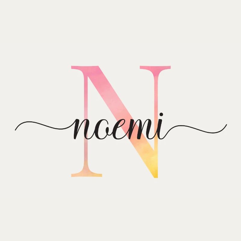 N | Monogramme | Nom | Noemi |Aquarelle