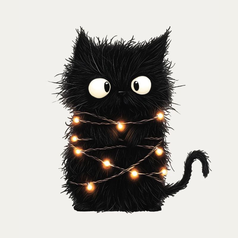 Lustige Lichterkette Katze Weihnachtsbaum Geschenk