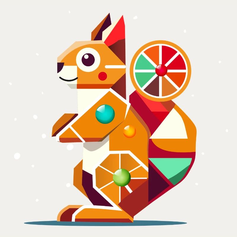 Geometrisches Eichhörnchen-farbenfroher Hingucker