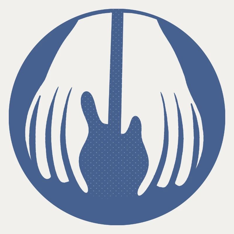 Guitar being held by two hands in this fun optical