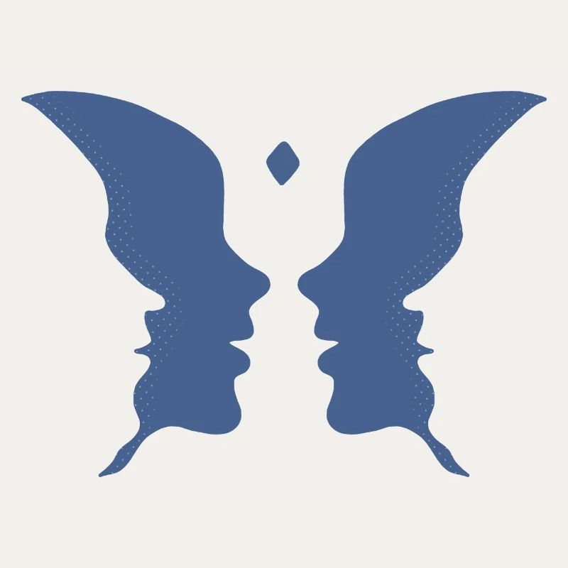 Küssende Gesichter oder ein Schmetterling