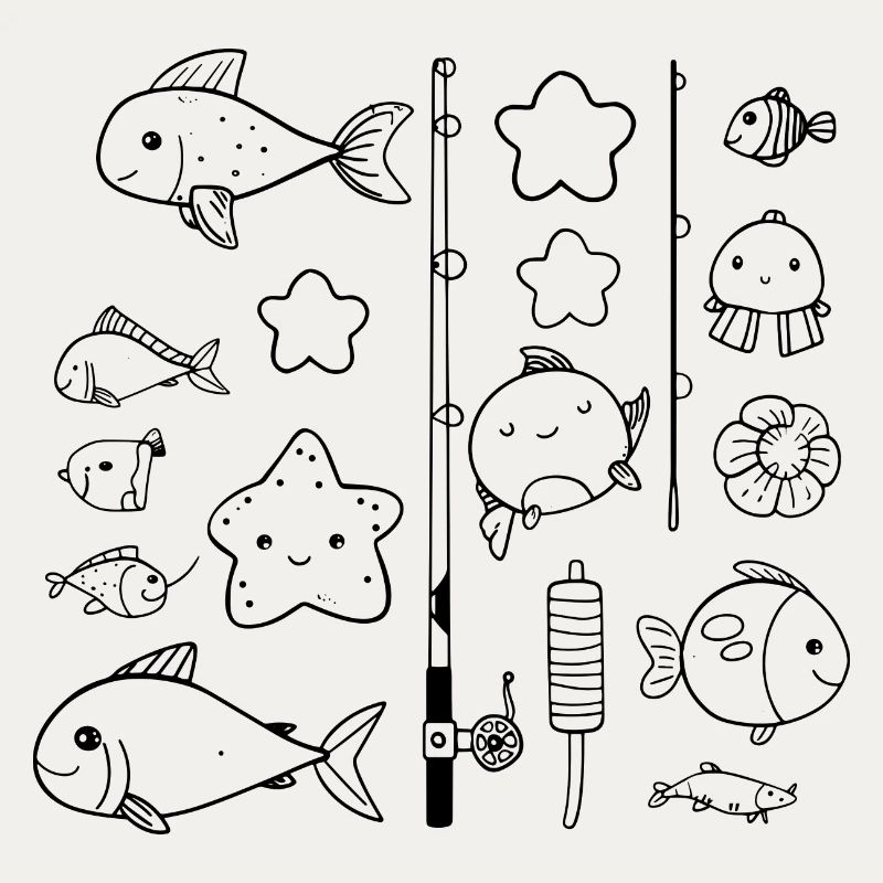 Fishing Comic Style