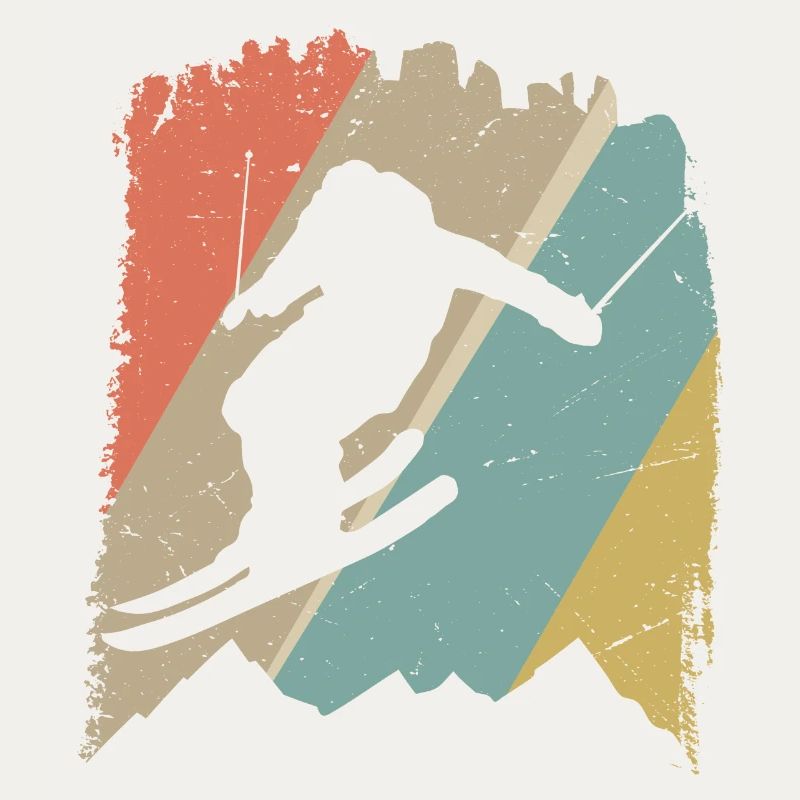 Retro Snowboard Silhouette auf Pastellstreifen