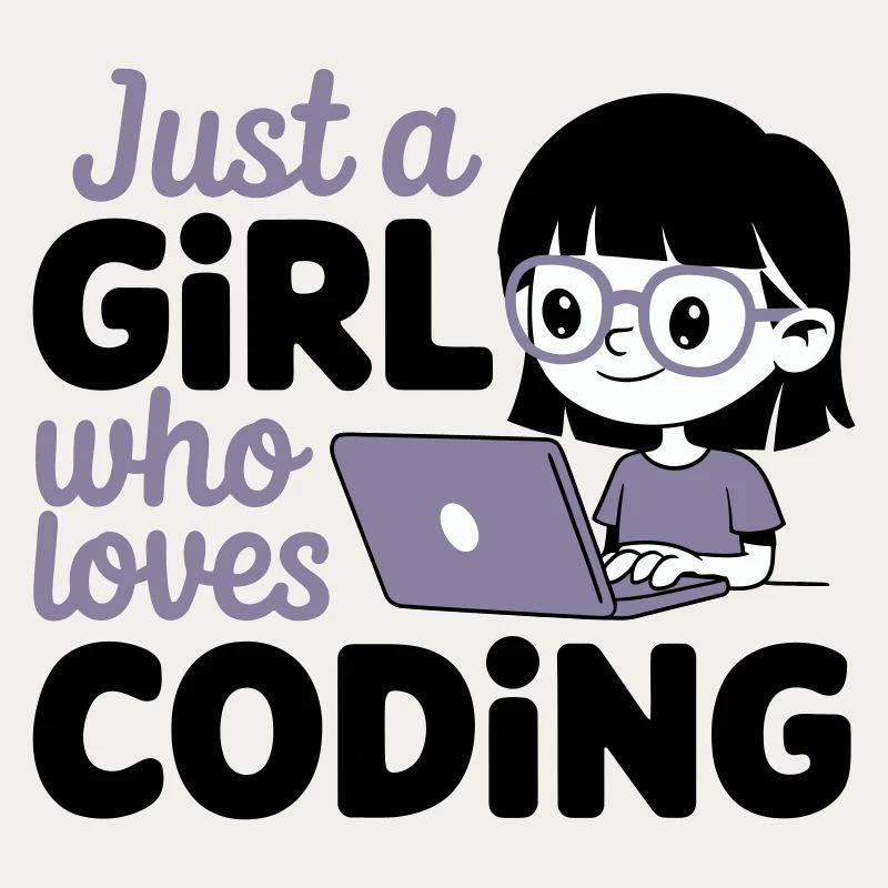 Nur ein Mädchen, das das Programmieren liebt
