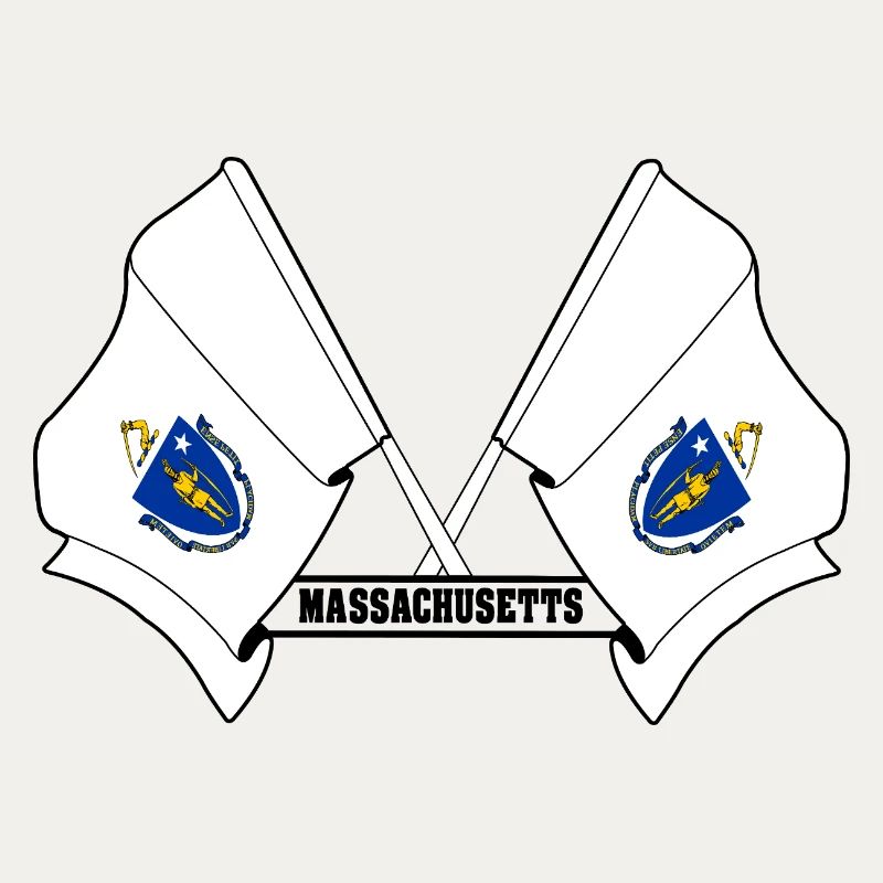 Two flags text MASSACHUSETTS