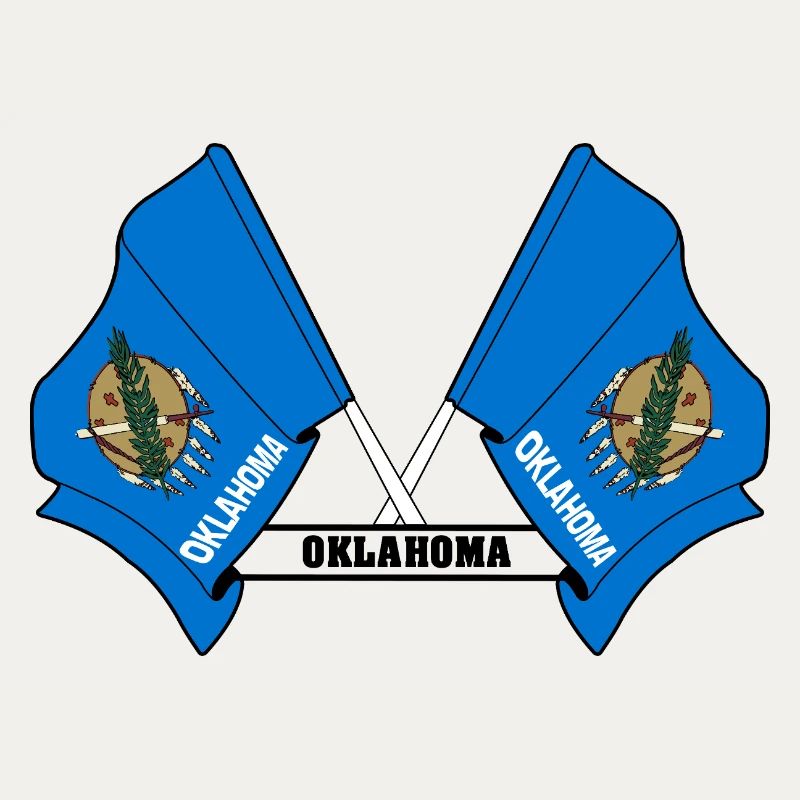 Two flags text OKLAHOMA