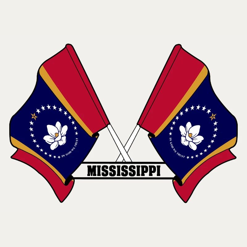 Deux drapeaux texte MISSISSIPPI