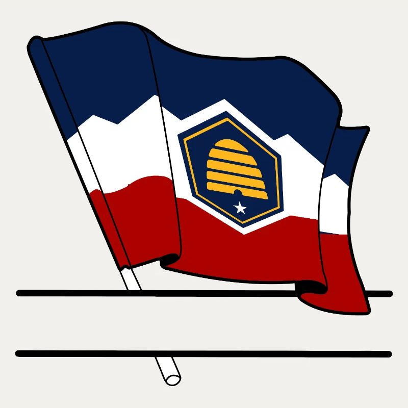 Drapeau Utah bandeau de texte