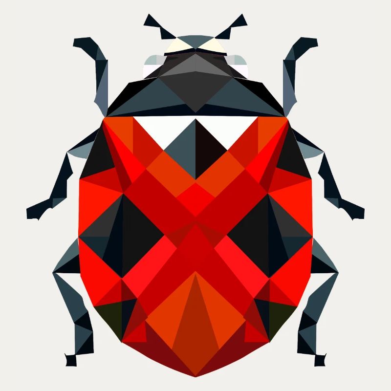 Stylish Polygonal Ladybug Illustration