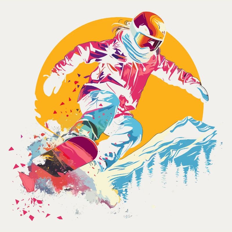 Snowboarder Synthwave