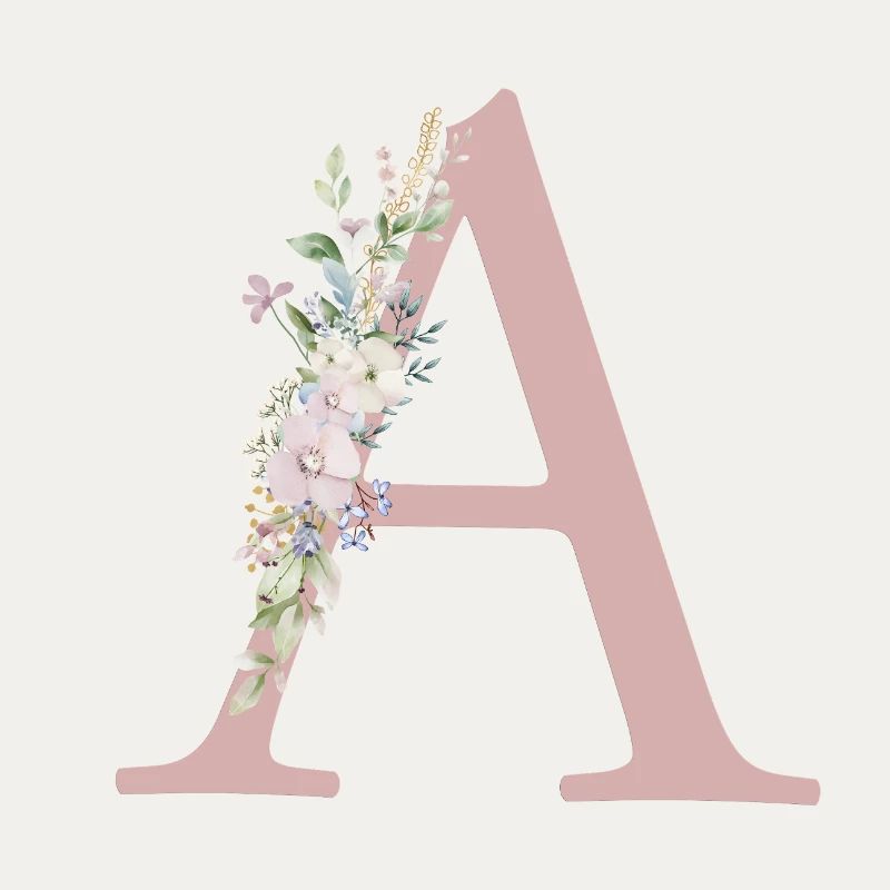 A Monogram, Floral, Personalizable