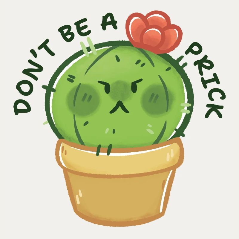 Grumpy Cactus with Message