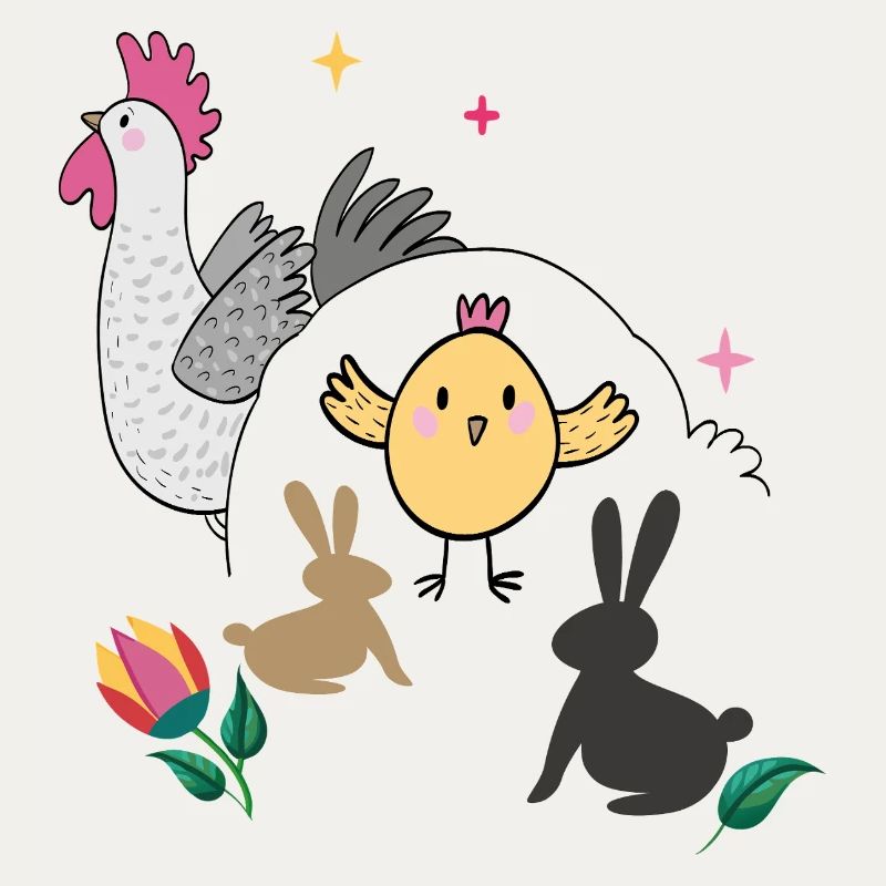 Easter with chicks and bunnies