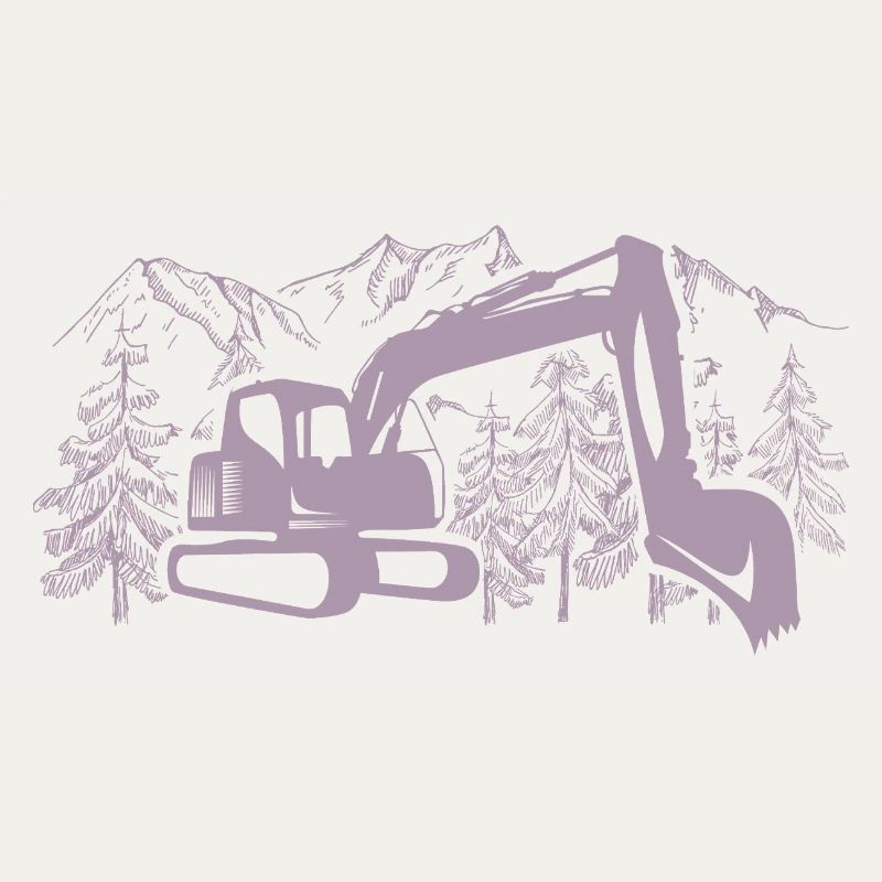 Excavator Silhouette Construction Equipment Operator Work