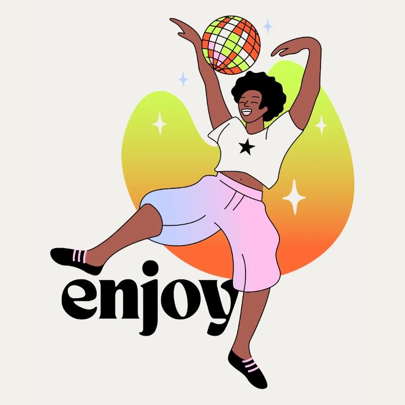 Joyful Disco Dancing Illustration
