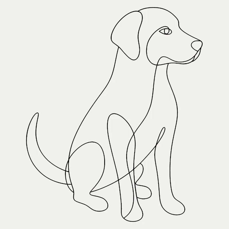 One Line Drawing - Dog