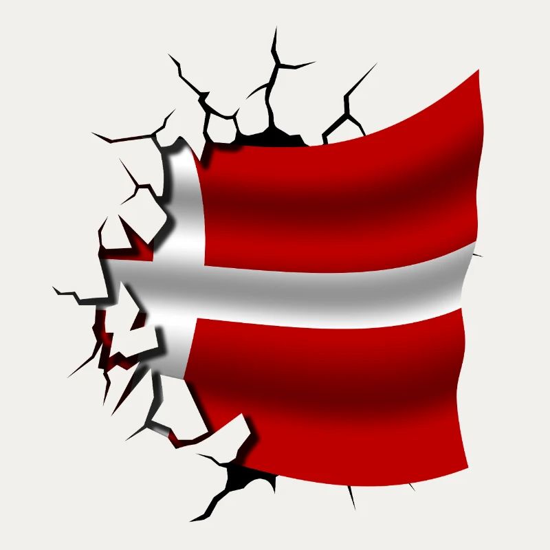 Drapeau du Danemark - Danemark - Drapeau cassé
