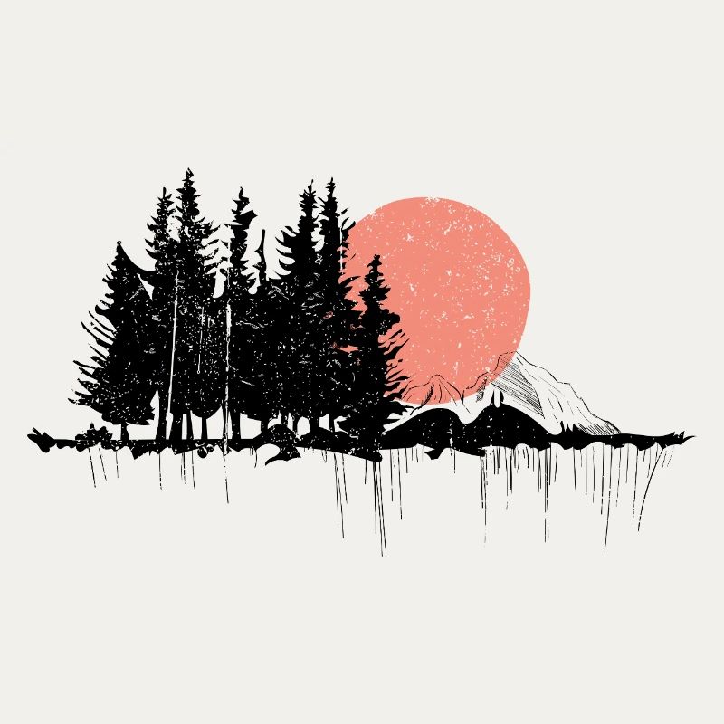 Conception de silhouette de forêt nocturne