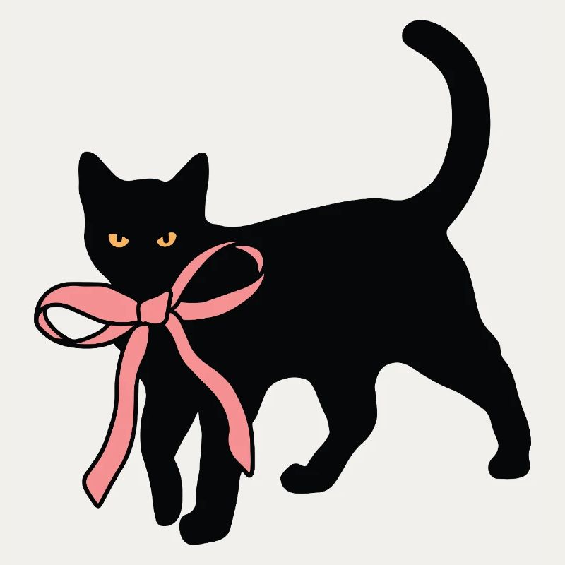 Schwarze Katze mit Fliege