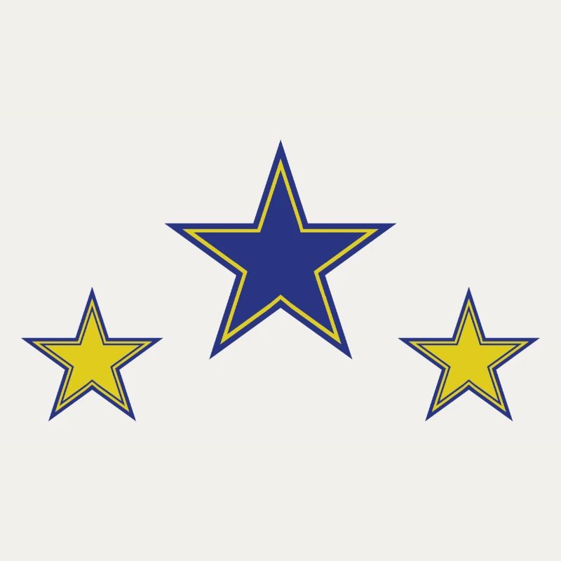 Abstract Star Patterns in Yellow and Blue