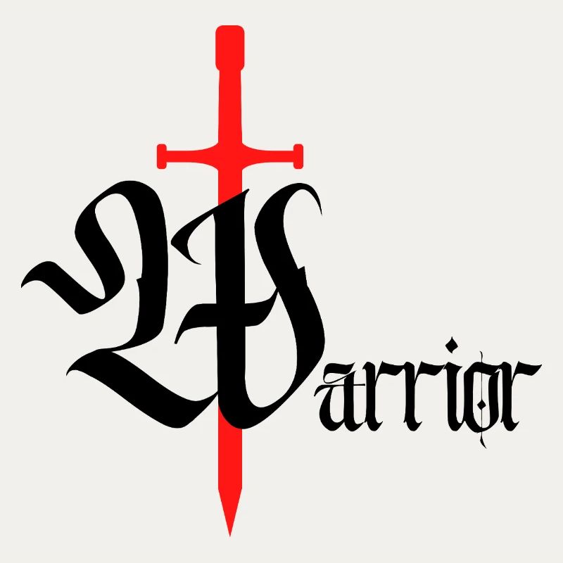 Gothic Krieger Design mit Schwert schwarzer Text