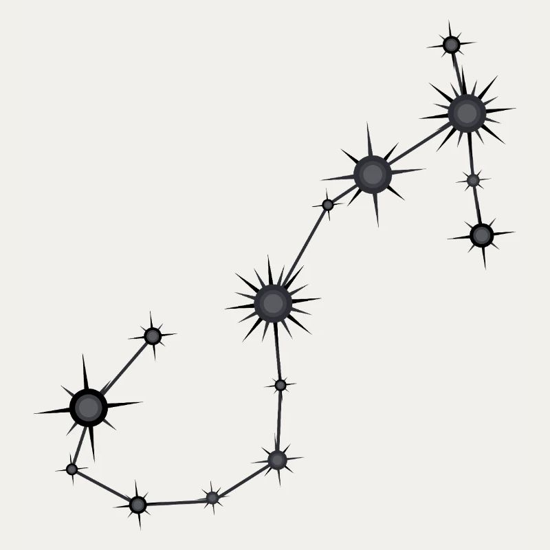 Scorpion Étoile Constellation Signe du zodiaque Noir Gris