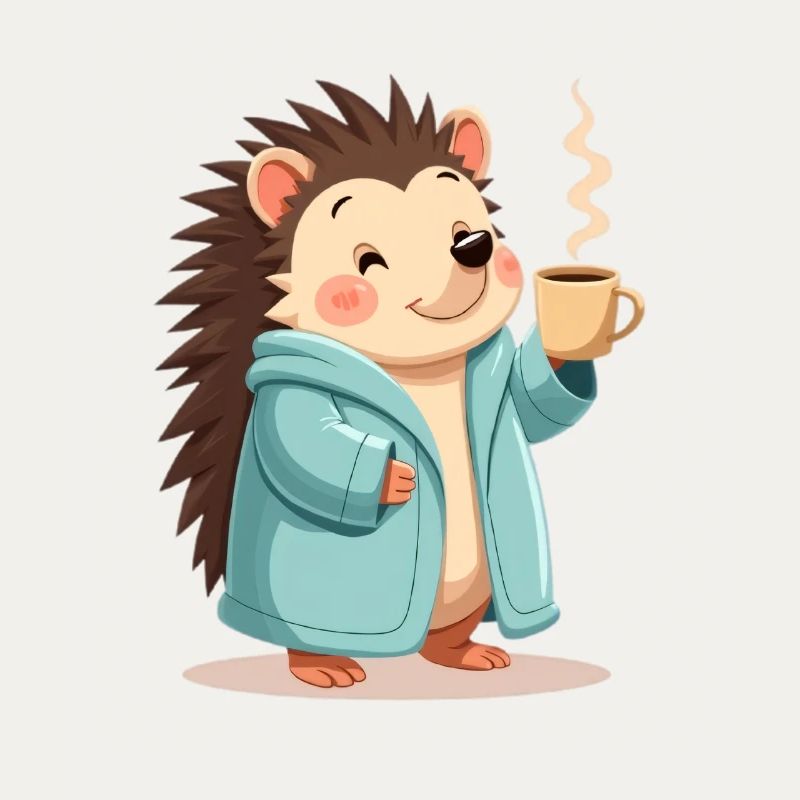 Hedgehog Mit Kaffee Pullover Design