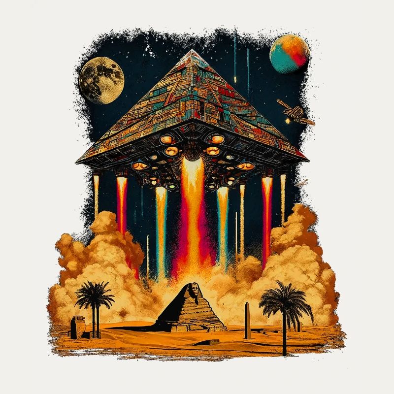 Futuristic Space Pyramid Artwork