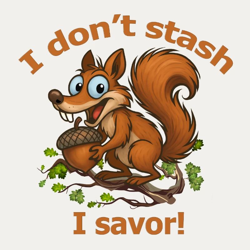 Verspieltes Eichhörnchen mit Eichel-Design