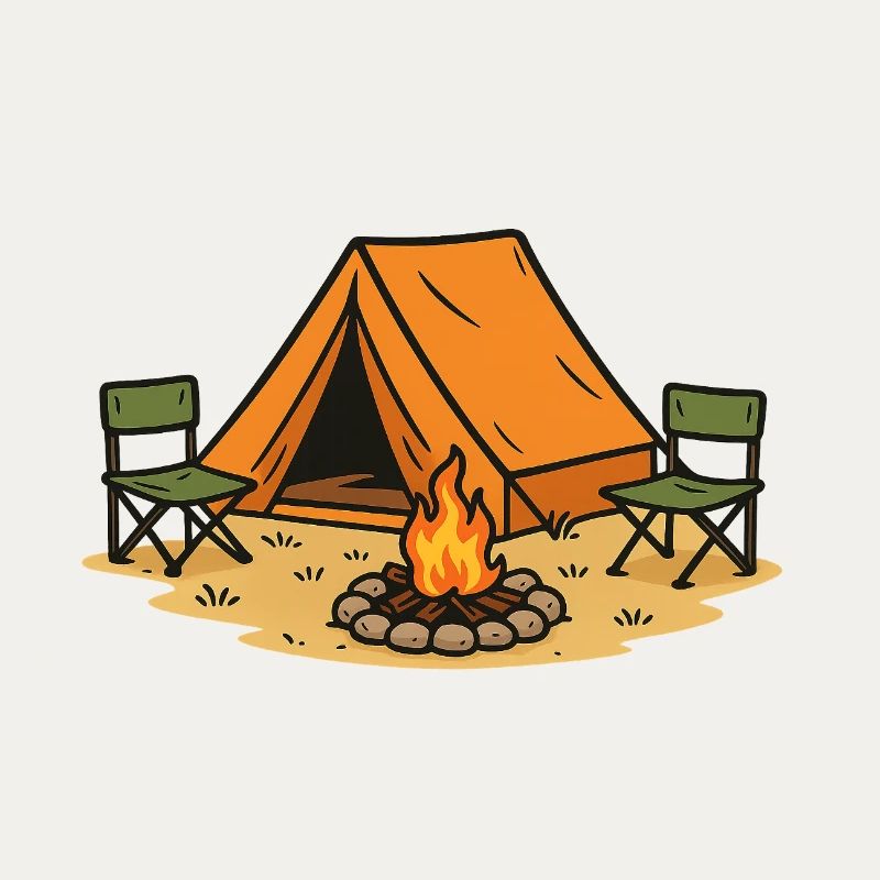Conception de camp de camping aventureux