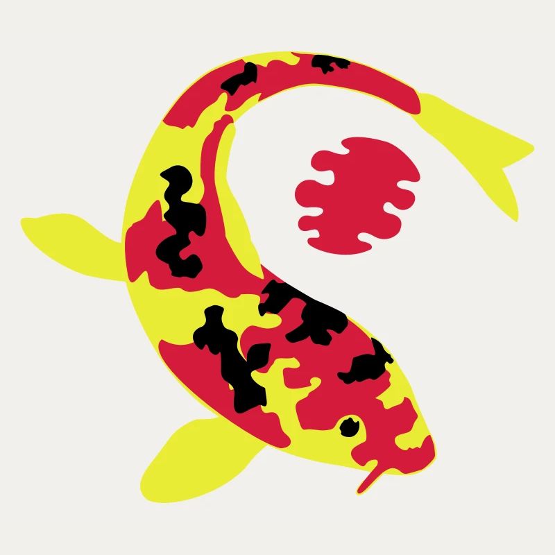 Abstract fish in bright colors