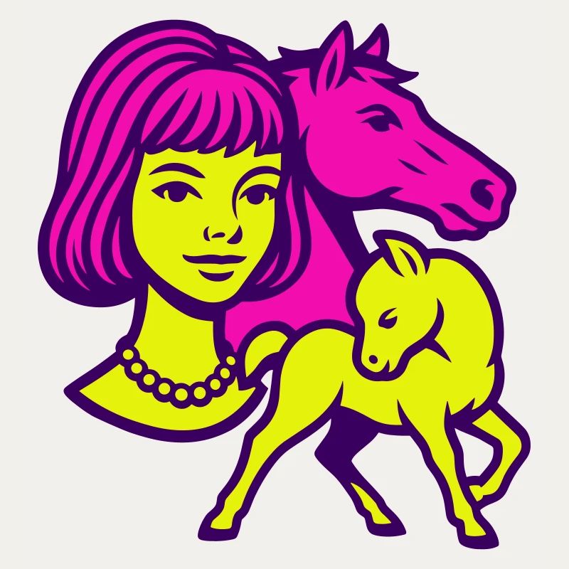 Pferdemädchen Pop-Art
