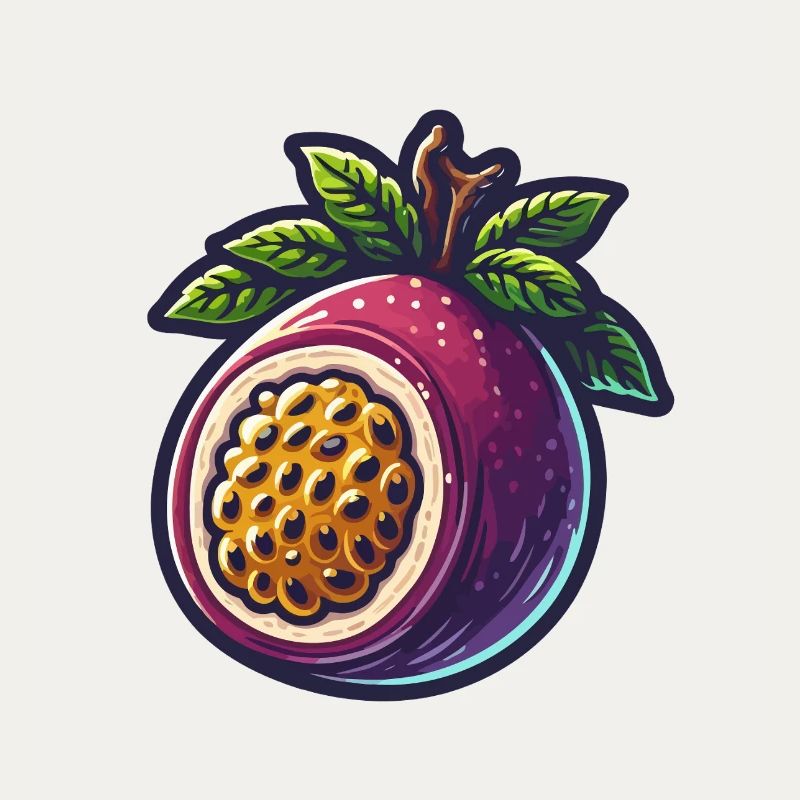 Illustration de Fruit de Passiflore Éclatant