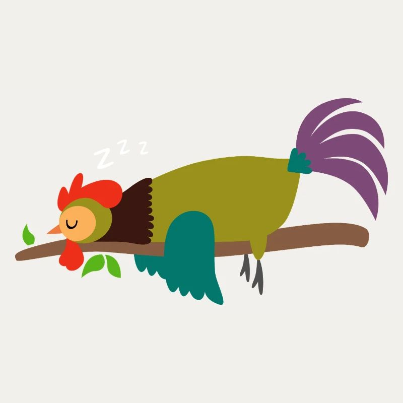 Sleeping Rooster Cockerel Chicken Design Gift