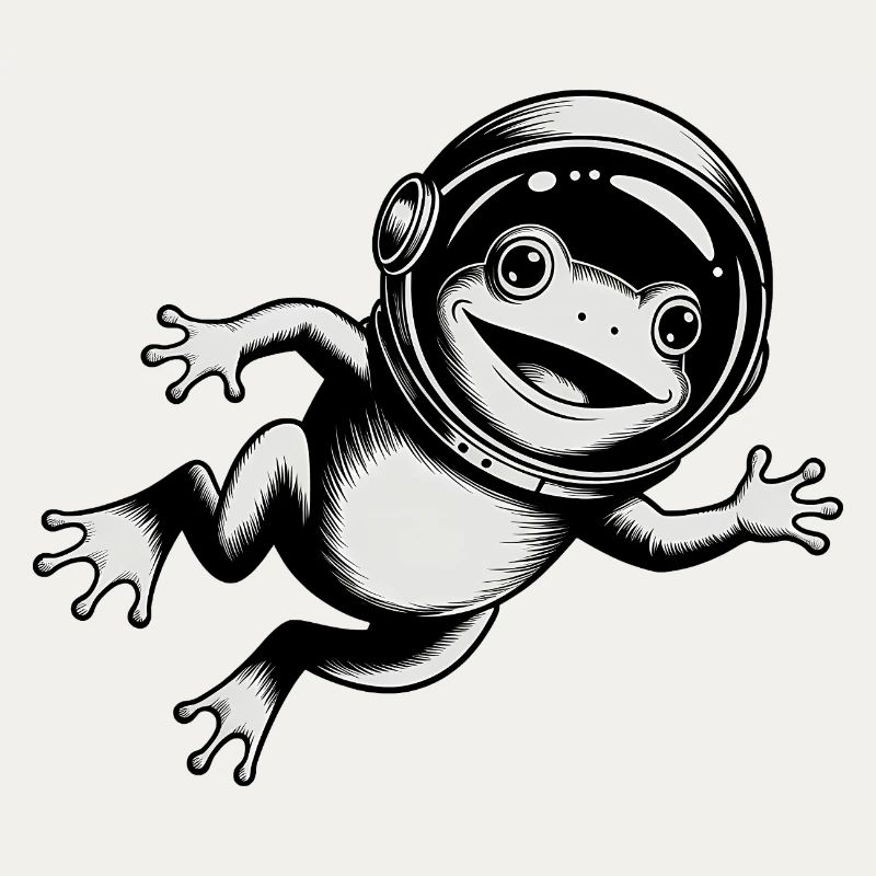 Frog in Space - Cool Astonomy Logo