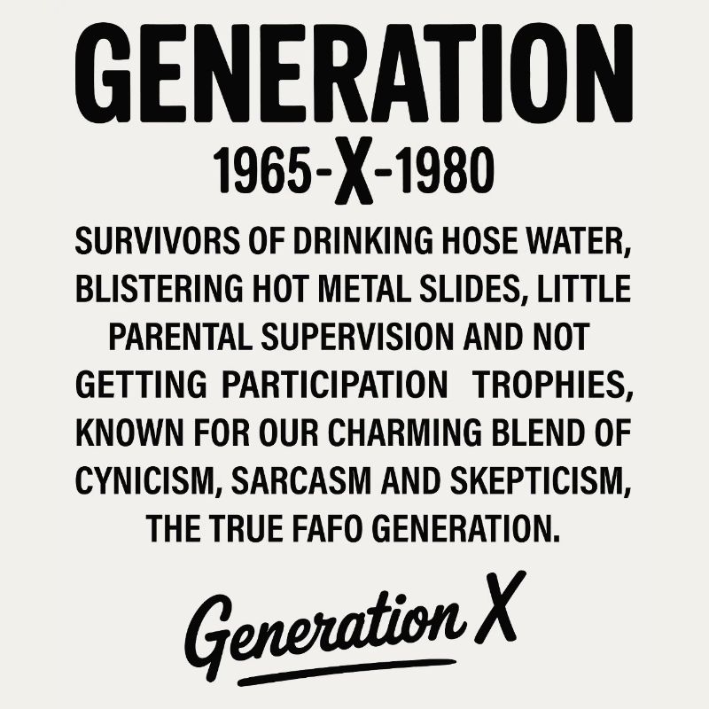 Conception de texte rétro de la génération X