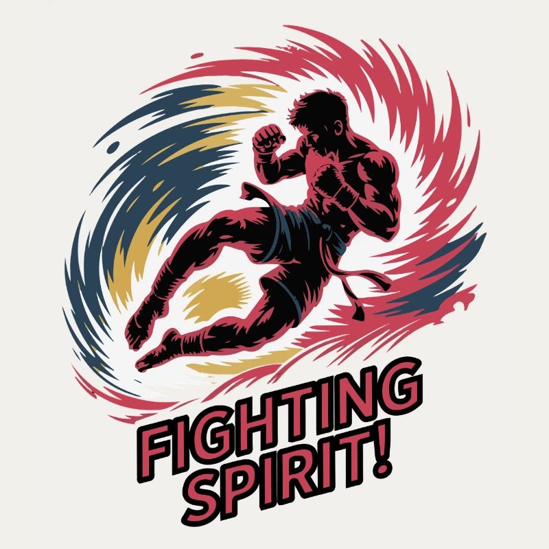 Dynamisches Kampfsport-Kampfgeist-Design