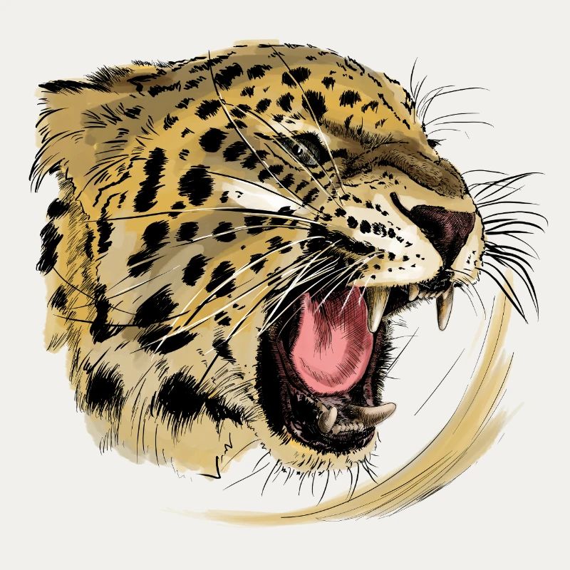 Conception de prédateur sauvage avec visage de léopard
