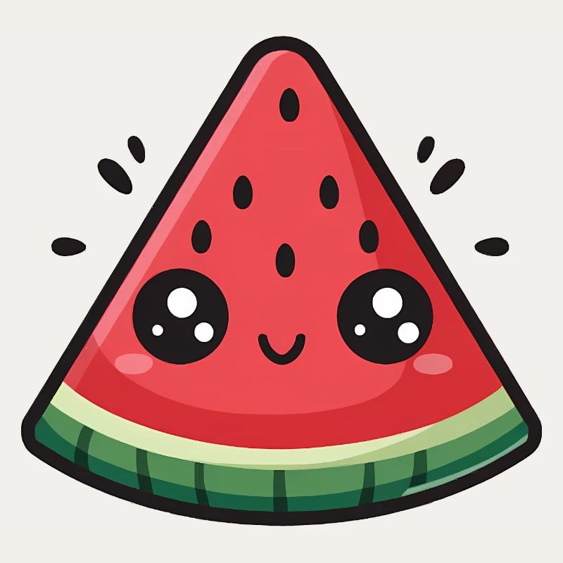Tranche de pastèque kawaii