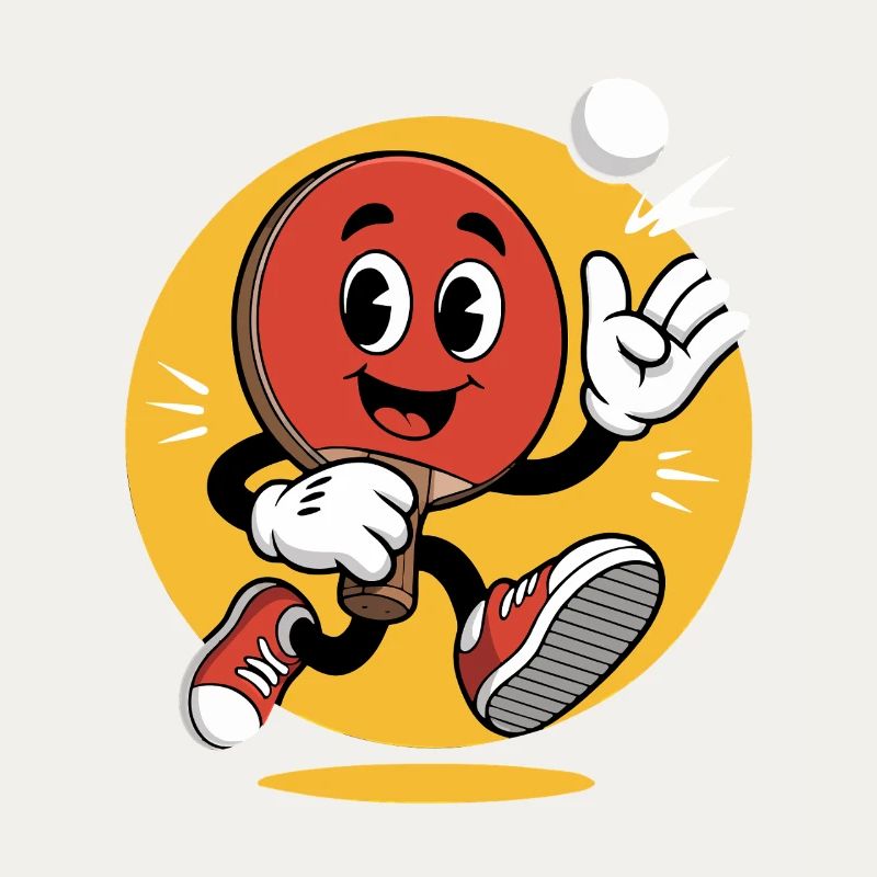Conception de dessin animé de tennis de table