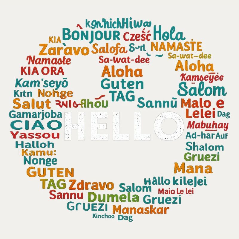 Beginnen Sie mit Hello Different World Language Learning