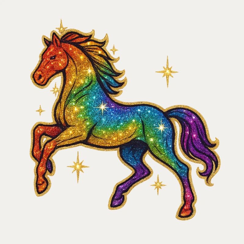 Regenbogen Pferd | Einhorn Glitzertraum